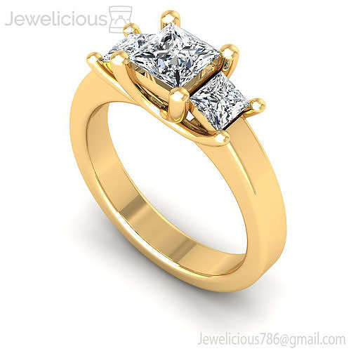 Jewelicious-2241-Ring three stone diamond engagement ring gold