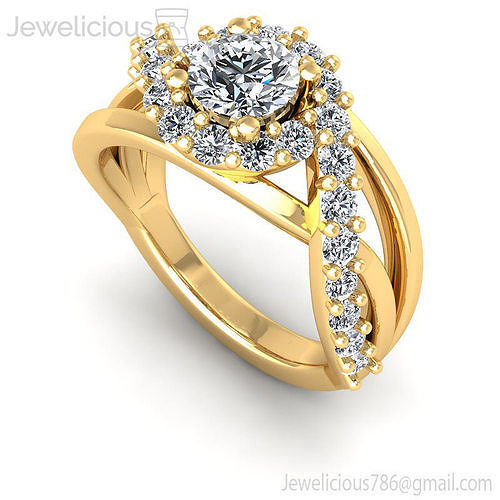 Jewelicious-2230-Ring gold engagement ring with diamonds