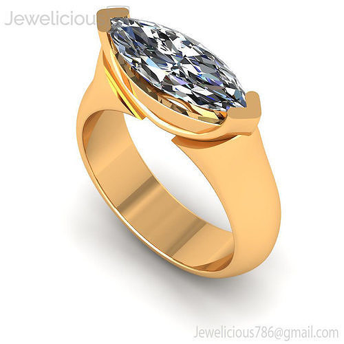 Jewelicious-2218-Ring engagement ring with marquise cut diamond