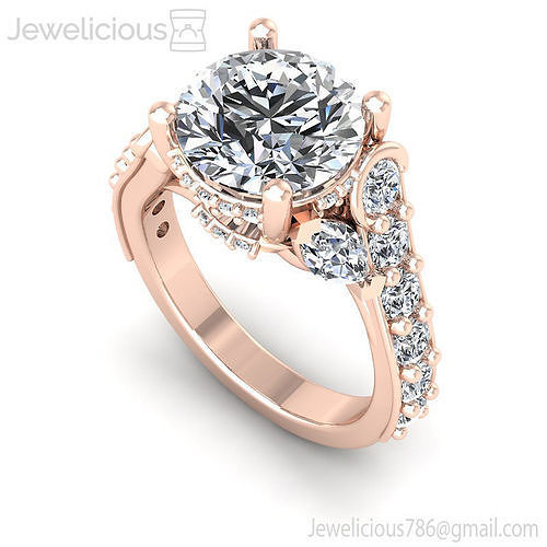 Jewelicious-2217-Ring-A diamond engagement ring in rose gold