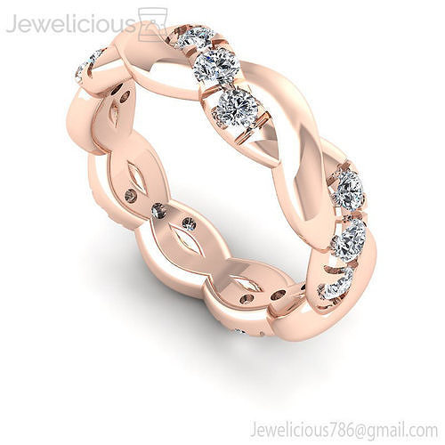 Jewelicious-2212-Ring rose gold eternity band with diamonds