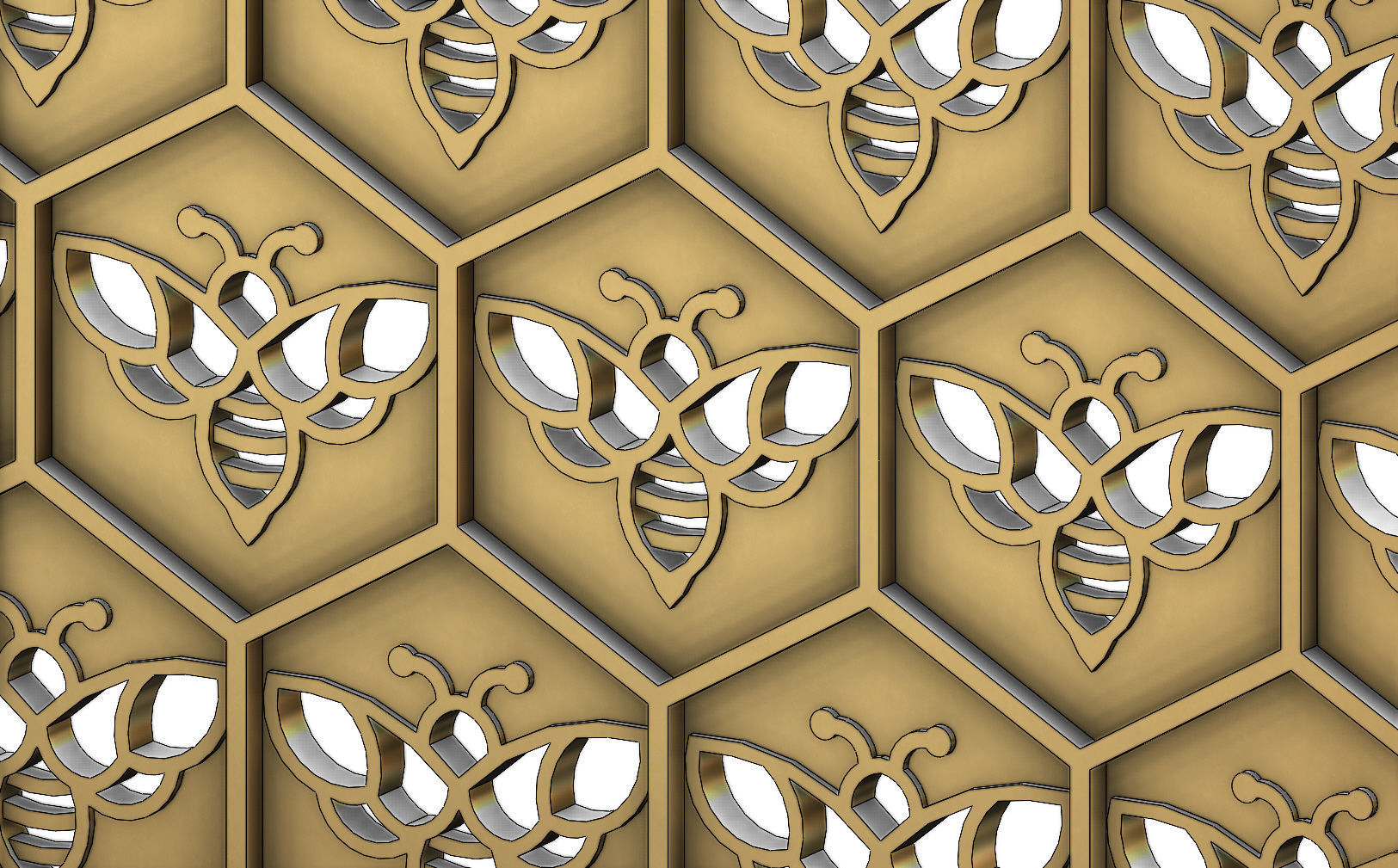 Beehive motif panel for 3dprinting  3D print model_1