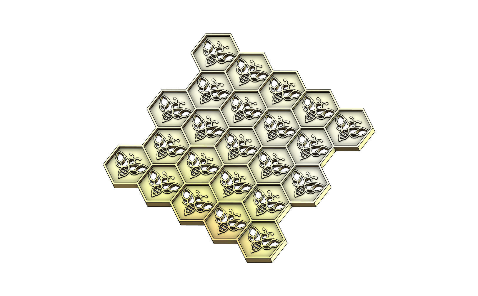 Beehive motif panel for 3dprinting  3D print model_4