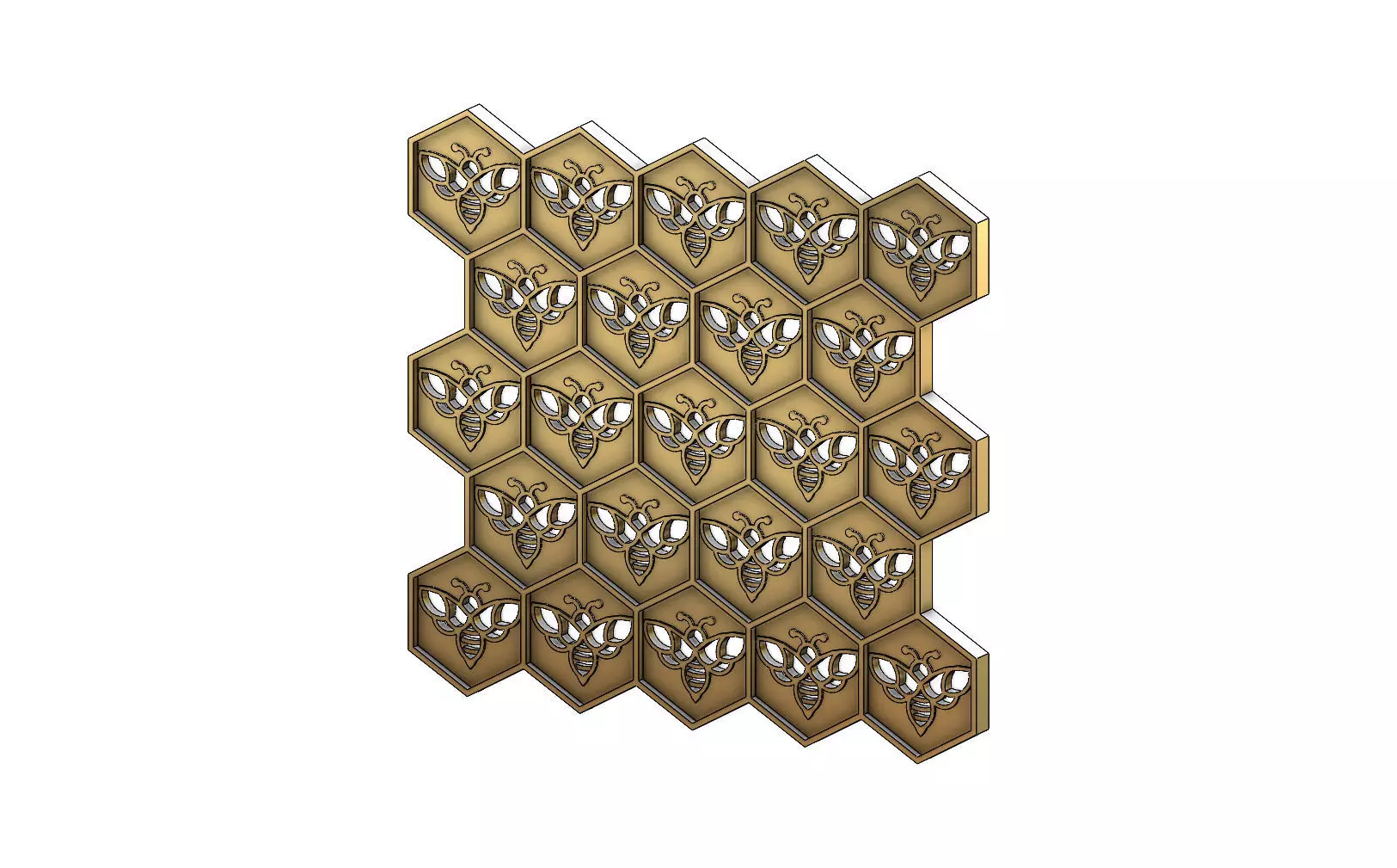 Beehive motif panel for 3dprinting  3D print model_0