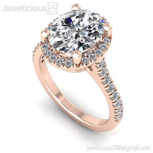 Jewelicious-2205-Ring oval diamond halo engagement ring in rose gold