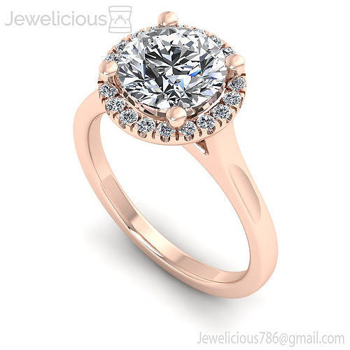 Jewelicious-2198-Ring diamond halo engagement ring in rose gold