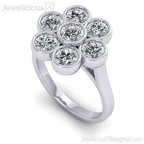 Jewelicious-2195-Ring engagement ring with diamonds in center