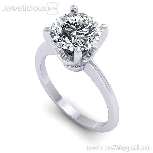 Jewelicious-2189-Ring engagement ring with round cut diamond