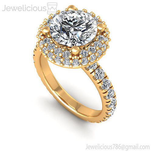 Jewelicious-2187-Ring halo diamond engagement ring in gold