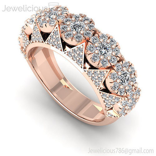 Jewelicious-2182-Ring rose gold ring with diamonds in center