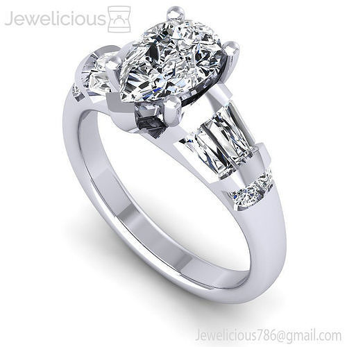 Jewelicious-2181-Ring pear shaped diamond engagement ring
