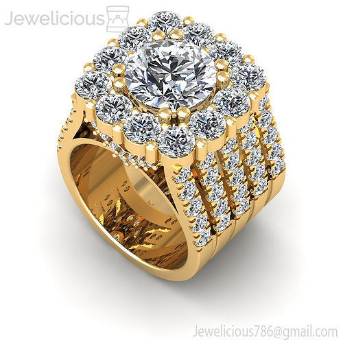 Jewelicious-2180-Ring diamond halo engagement ring gold