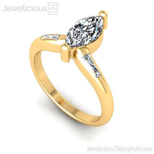 Jewelicious-2176-Ring engagement ring with marquise cut diamond