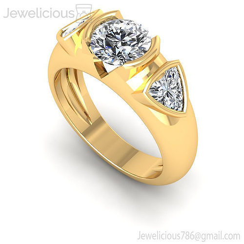 Jewelicious-2171-Ring diamond engagement ring with three stones