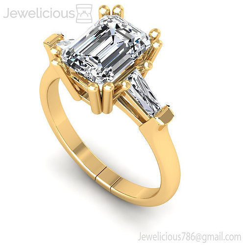 Jewelicious-2166-Ring emerald cut diamond engagement ring in rose gold