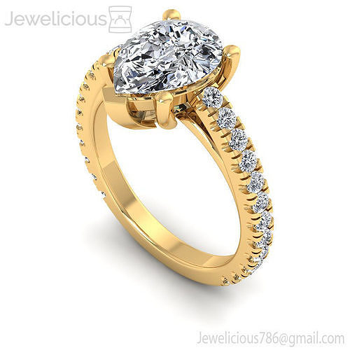 Jewelicious-2161-Ring pear shaped diamond engagement ring