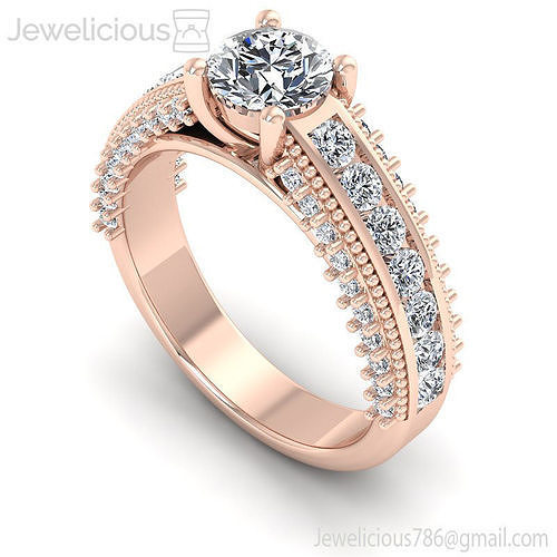 Jewelicious-2156-Ring rose gold engagement ring with diamonds