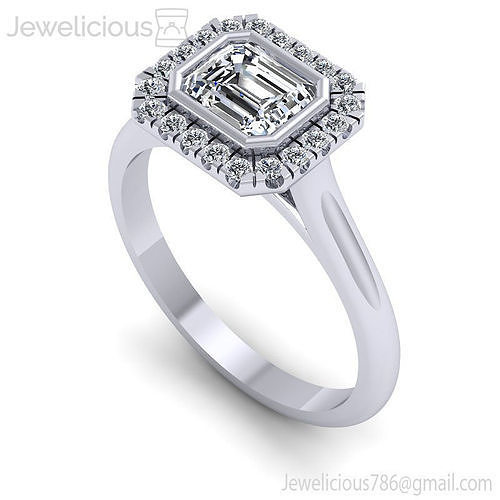 Jewelicious-2150-Ring emerald cut engagement ring in rose gold