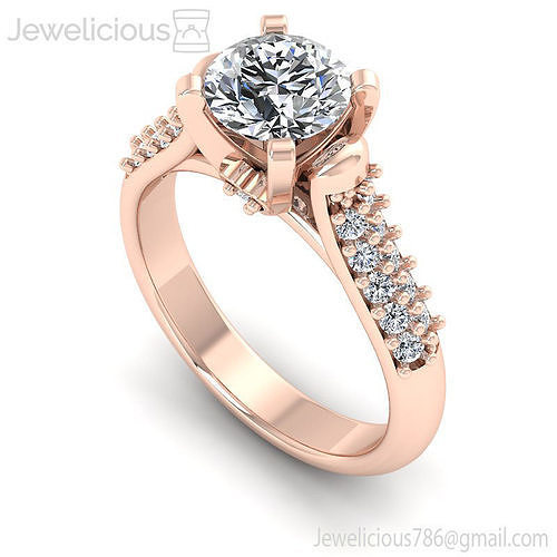 Jewelicious-2146-Ring heart shaped diamond engagement ring in gold