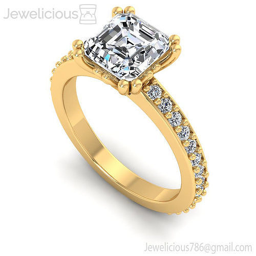 Jewelicious-2144-Ring princess cut diamond engagement ring in rose gold