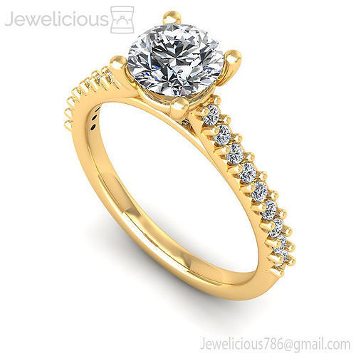 Jewelicious-2118-Ring round diamond engagement ring gold