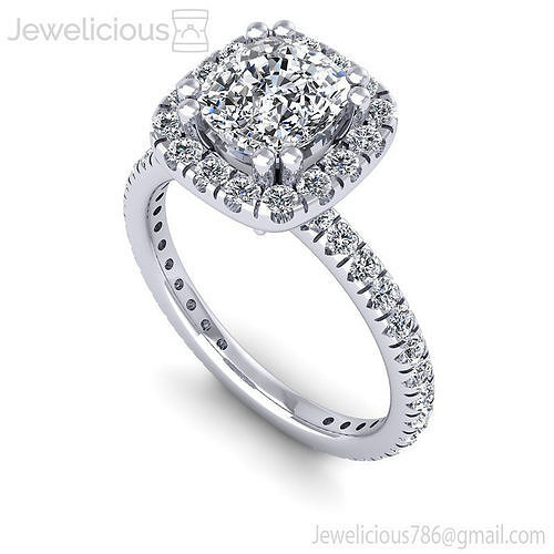 Jewelicious-2114-Ring rose gold engagement ring with cushion cut diamond
