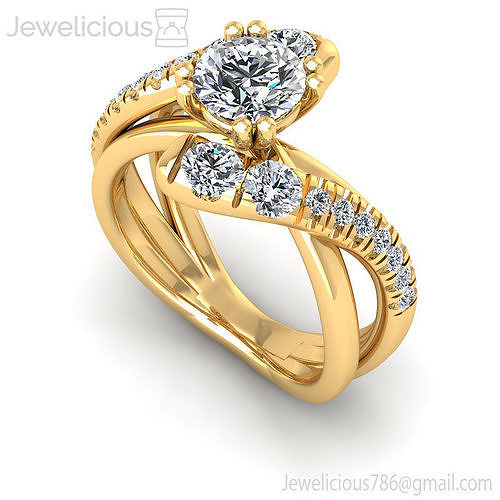 Jewelicious-2113-Ring diamond engagement ring set gold