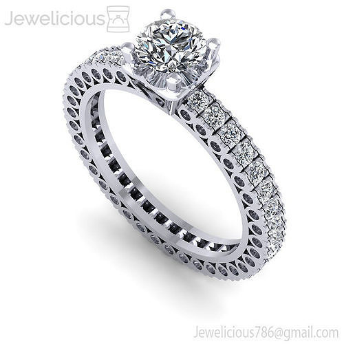 Jewelicious-2095-Ring round diamond engagement ring in rose gold
