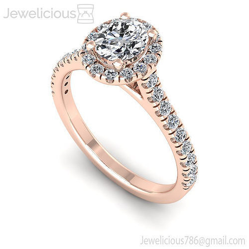 Jewelicious-2088-Ring diamond halo engagement ring in rose gold