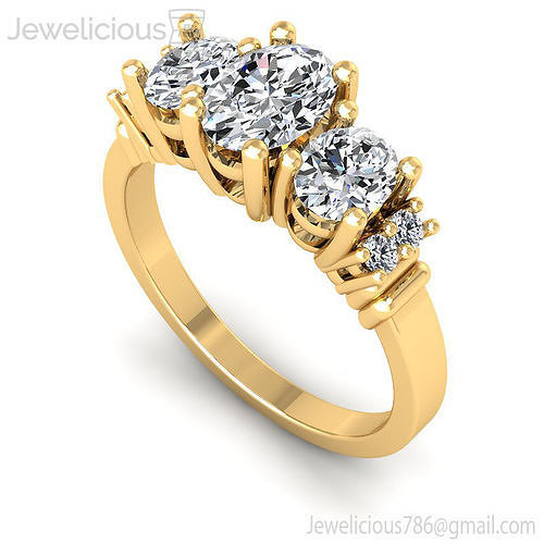 Jewelicious-2079-Ring three stone diamond engagement ring gold