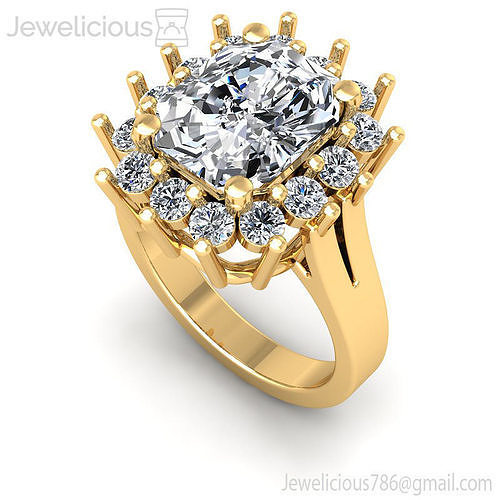 Jewelicious-2072-Ring rose gold engagement ring with cushion cut diamond