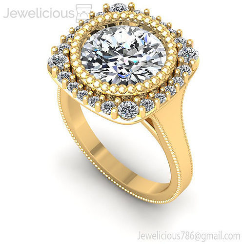 Jewelicious-2067-Ring-B rose gold diamond halo engagement ring