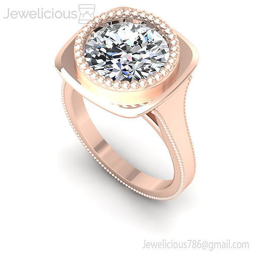 Jewelicious-2067-Ring-A engagement ring with cushion cut diamond