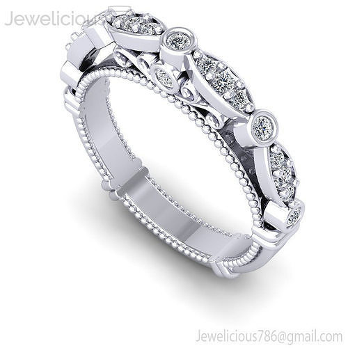 Jewelicious-2061-Ring gold wedding band with diamonds