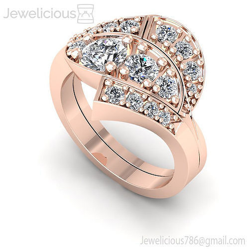 Jewelicious-2053-Ring rose gold ring with diamonds
