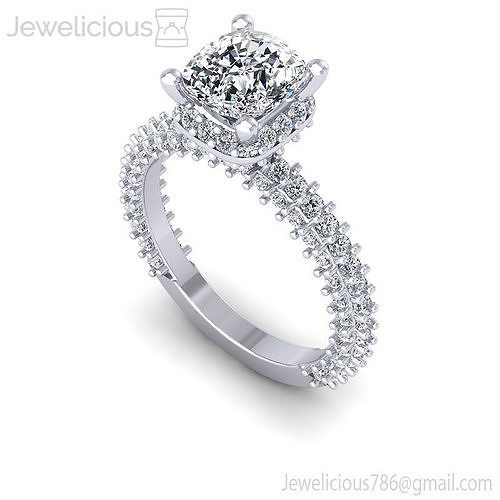 Jewelicious-2051-Ring cushion cut diamond engagement ring in rose gold