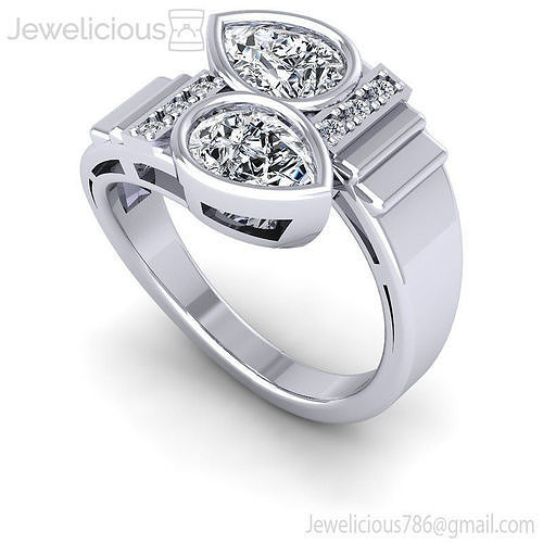 Jewelicious-2044-Ring diamond ring with two diamonds in center