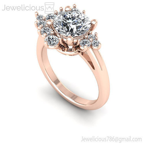 Jewelicious-2039-Ring rose gold engagement ring with diamonds