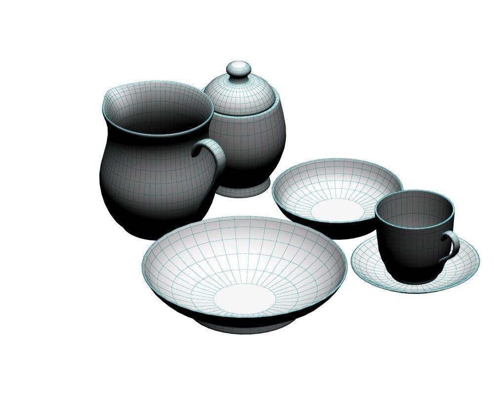 Tea Set 006 3D model_7
