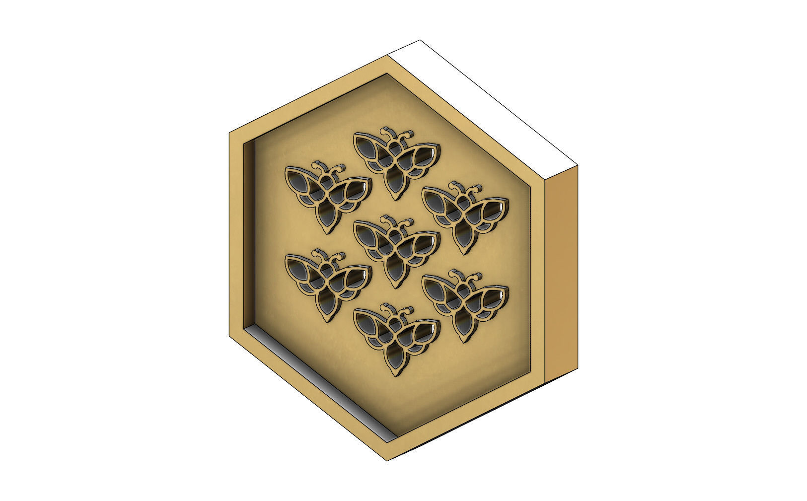 Beehive panel for 3dprinting and cnc  3D print model_9
