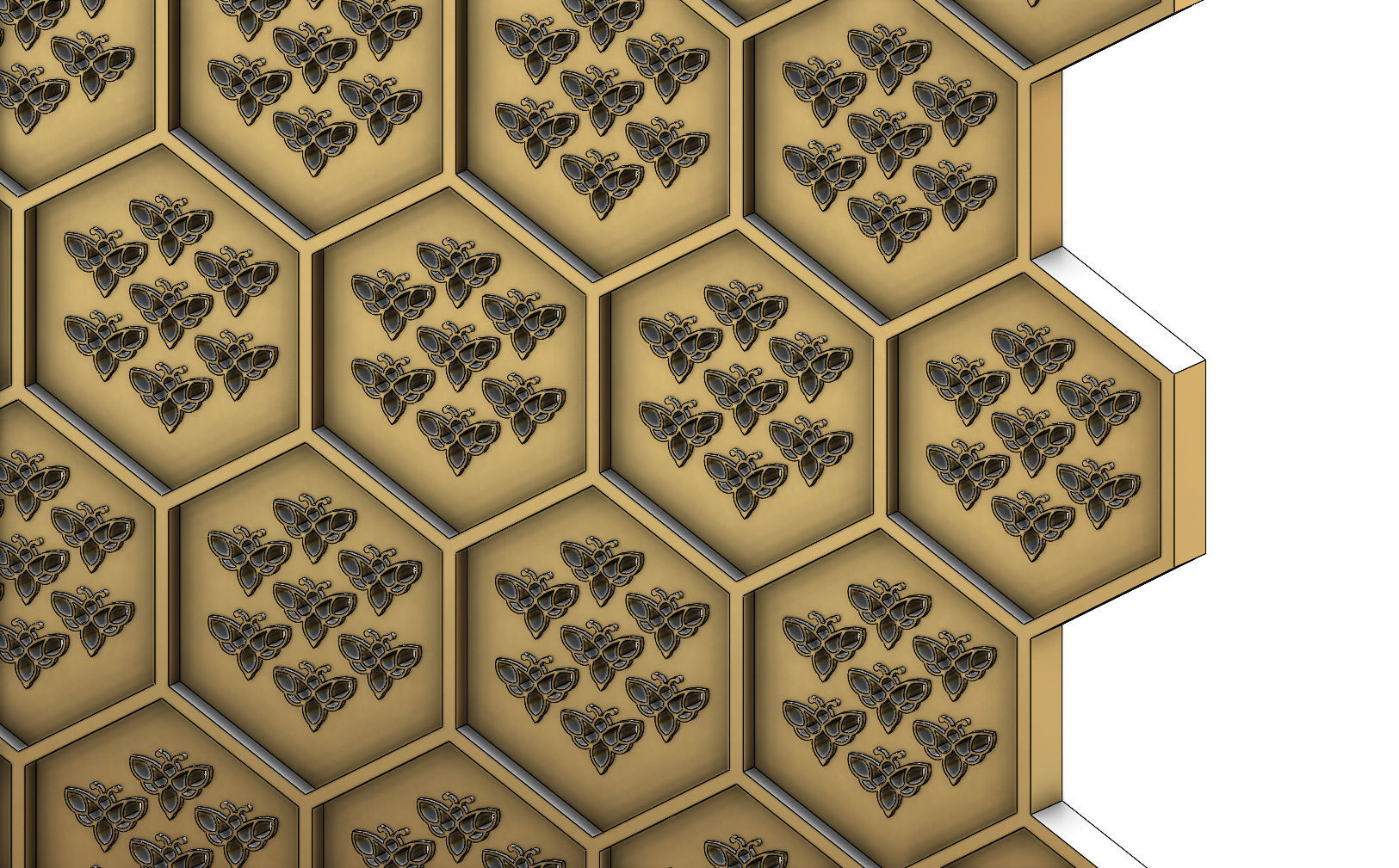 Beehive panel for 3dprinting and cnc  3D print model_2