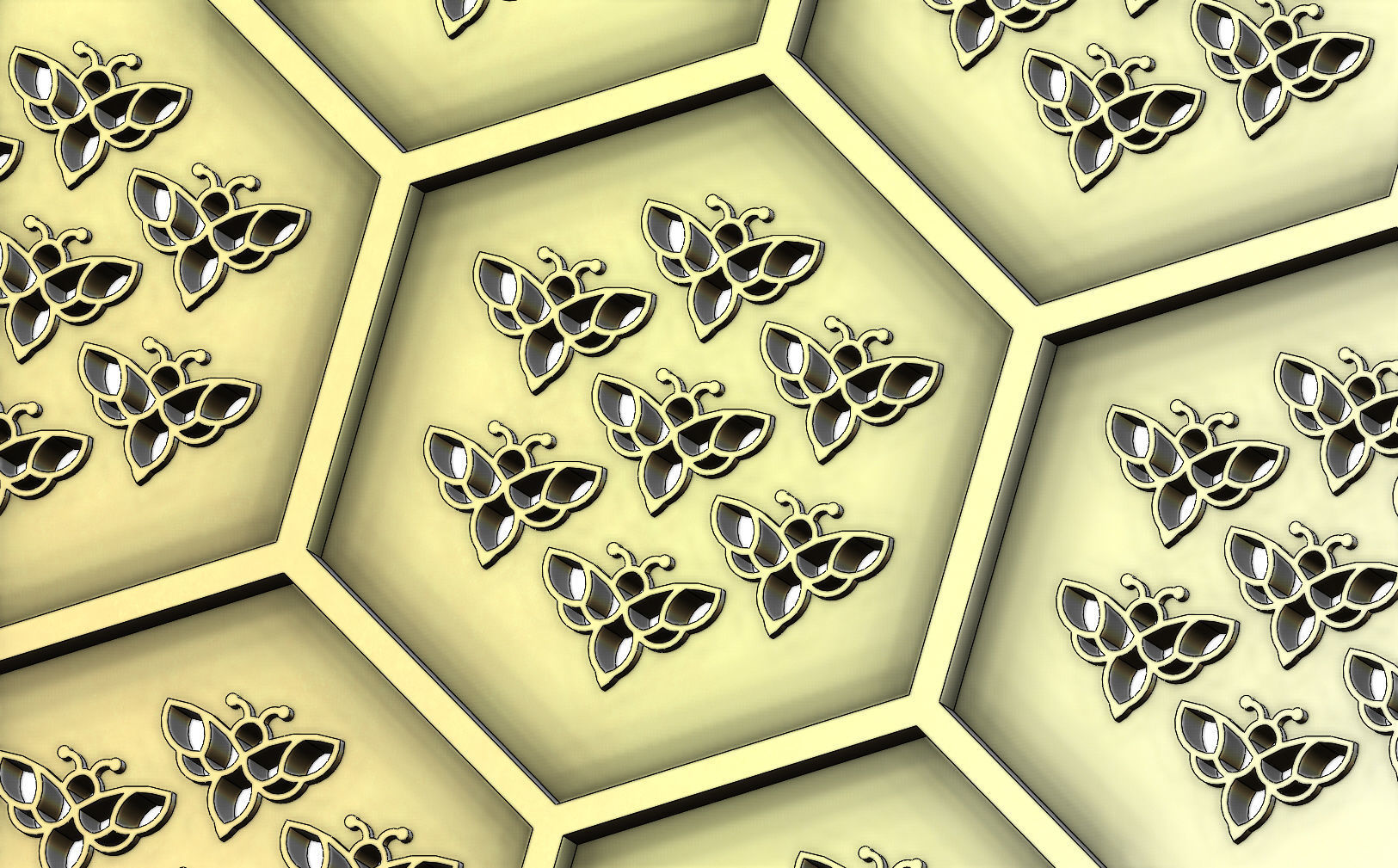 Beehive panel for 3dprinting and cnc  3D print model_4