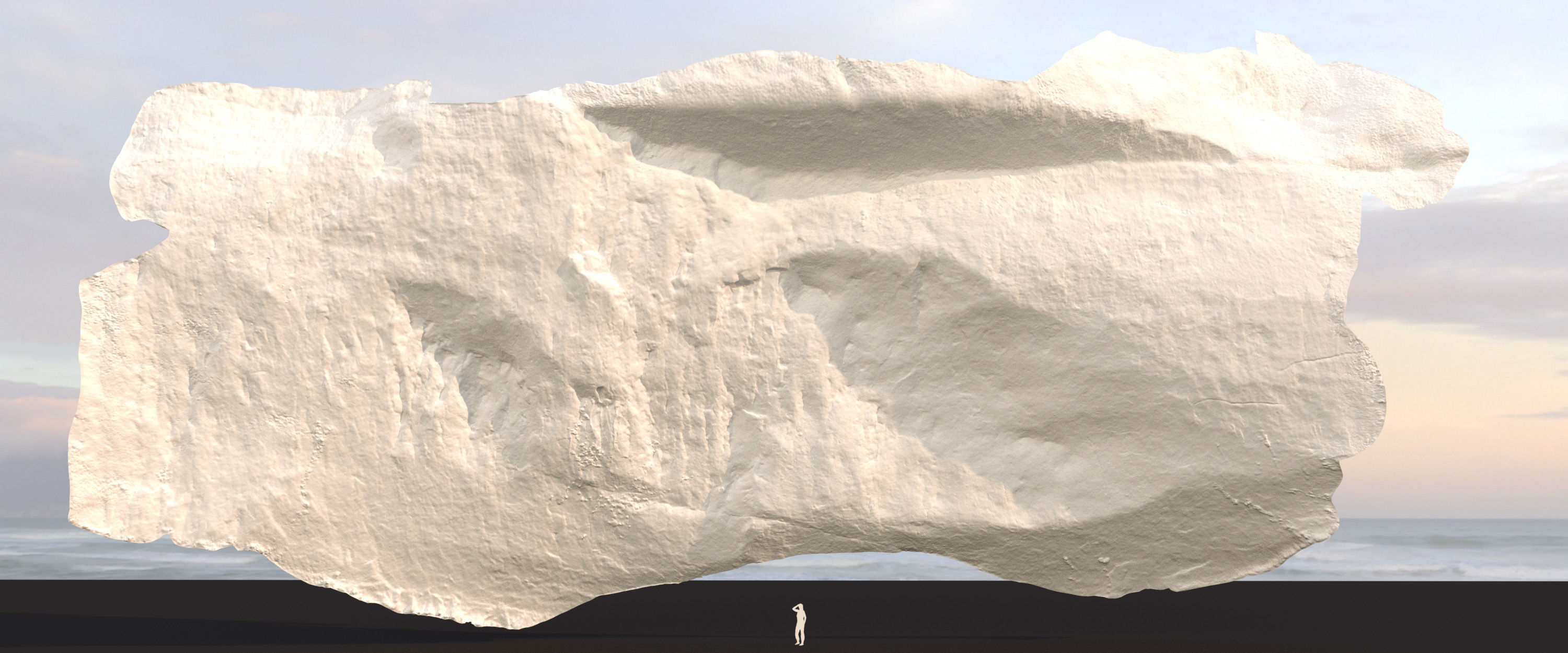 Big Cliff - 55 m - limestone 3D Low-poly 3D model_6