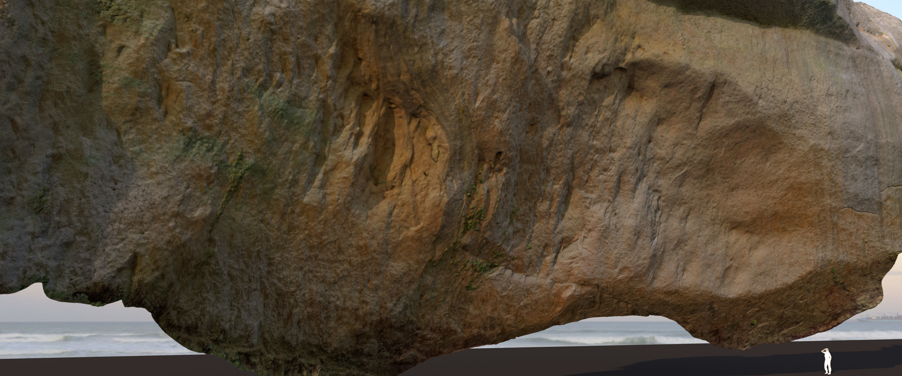 Big Cliff - 55 m - limestone 3D Low-poly 3D model_1