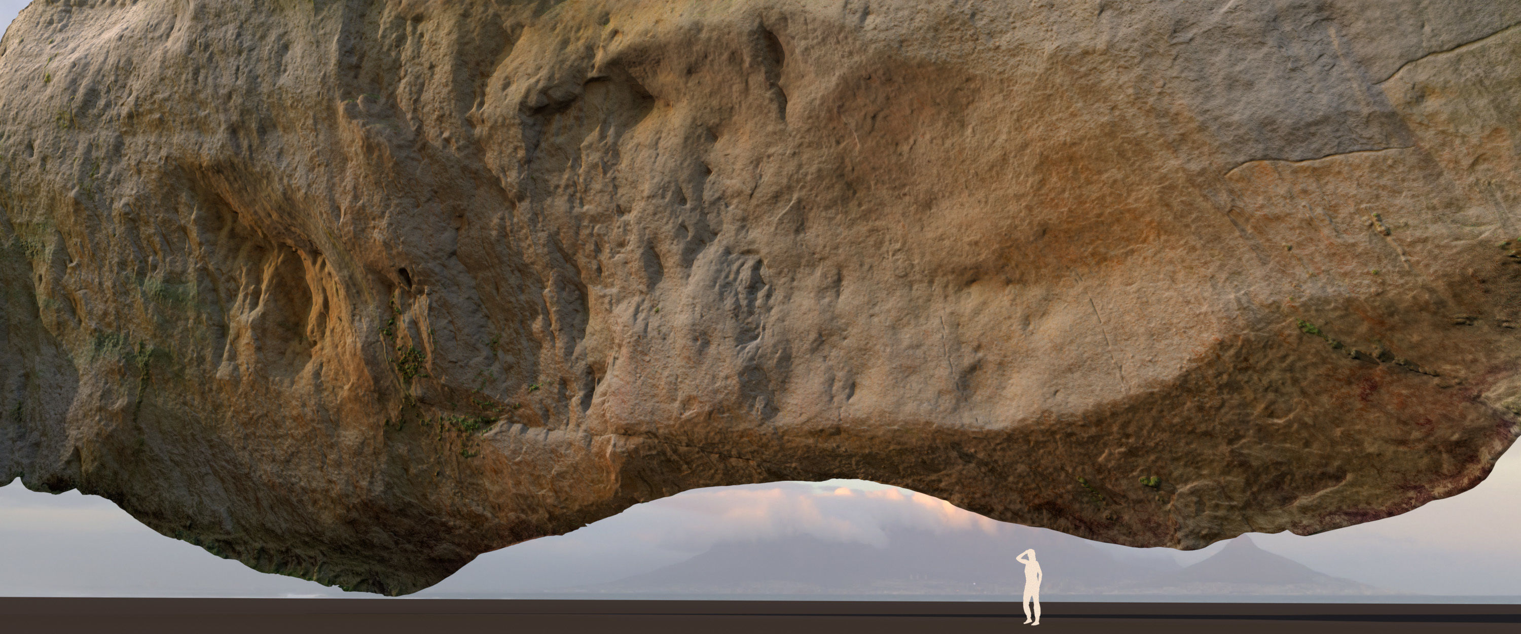Big Cliff - 55 m - limestone 3D Low-poly 3D model_4