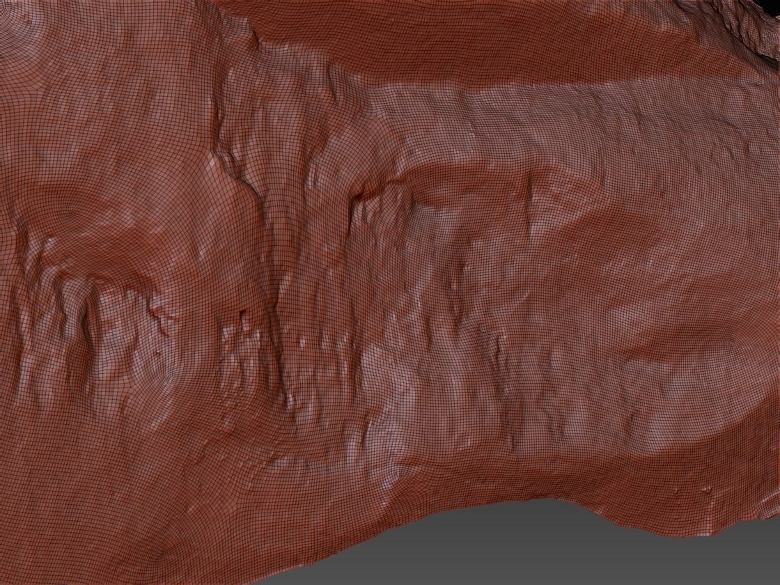 Big Cliff - 55 m - limestone 3D Low-poly 3D model_7