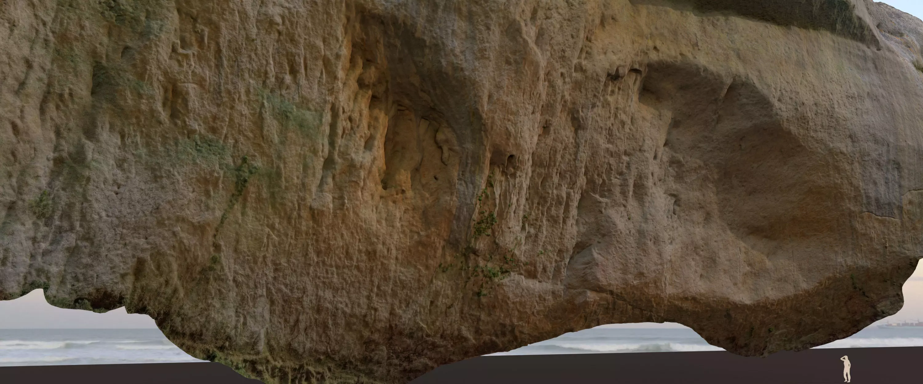 Big Cliff - 55 m - limestone 3D Low-poly 3D model_0