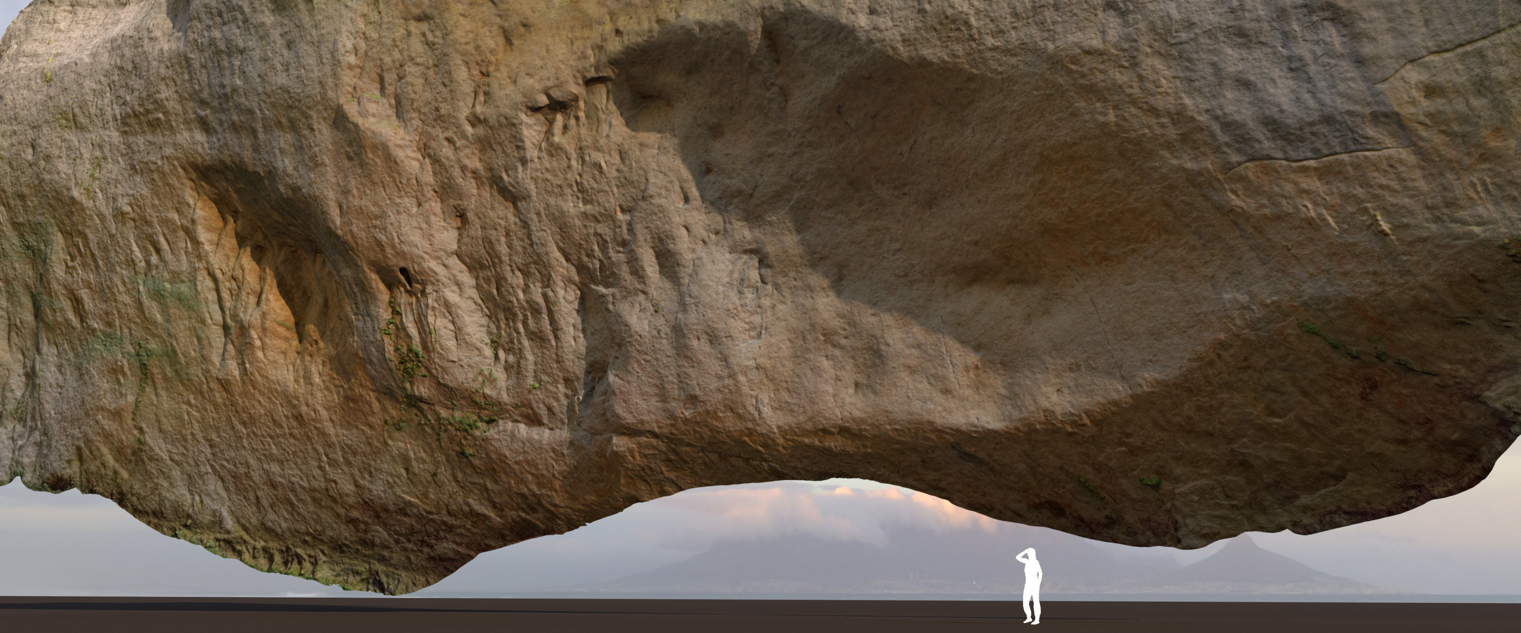 Big Cliff - 55 m - limestone 3D Low-poly 3D model_5