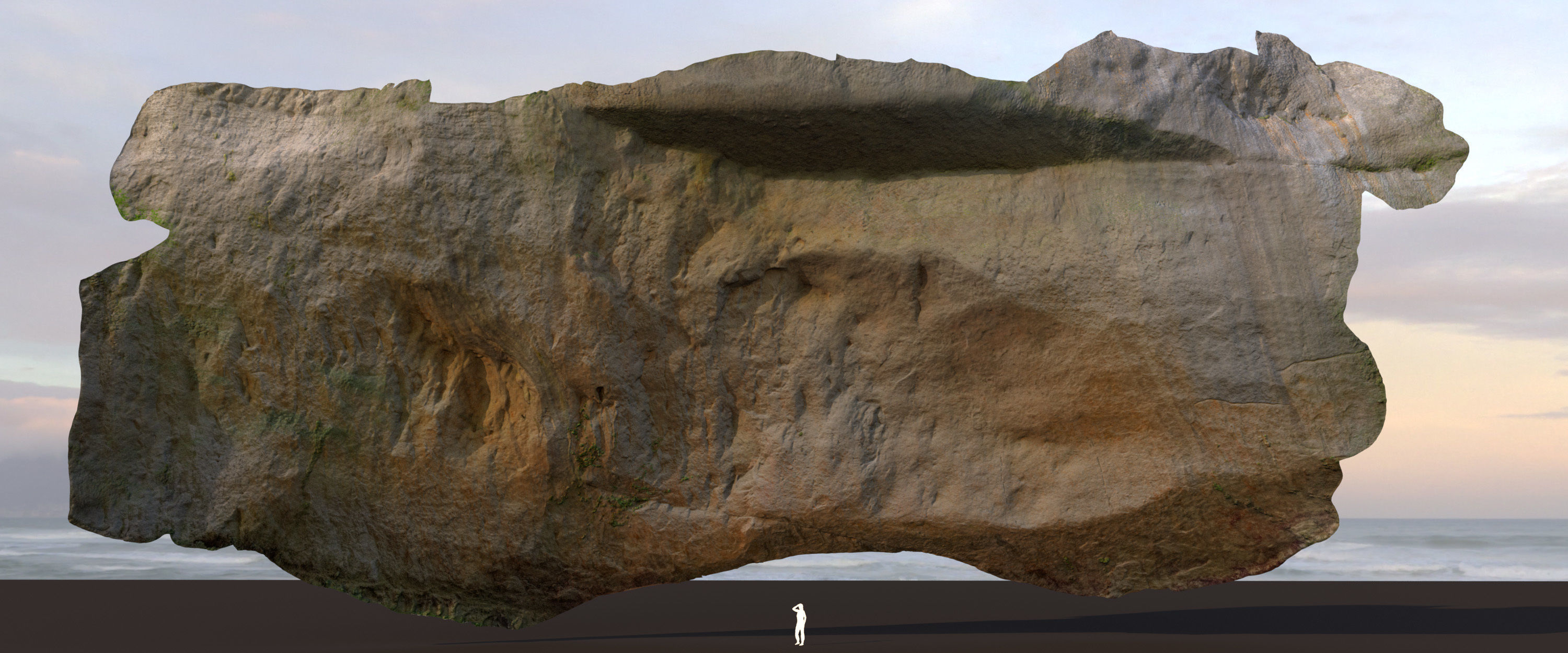 Big Cliff - 55 m - limestone 3D Low-poly 3D model_3