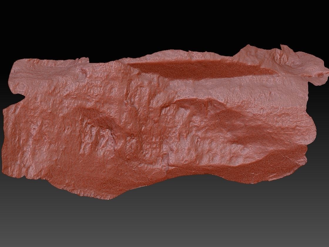 Big Cliff - 55 m - limestone 3D Low-poly 3D model_9